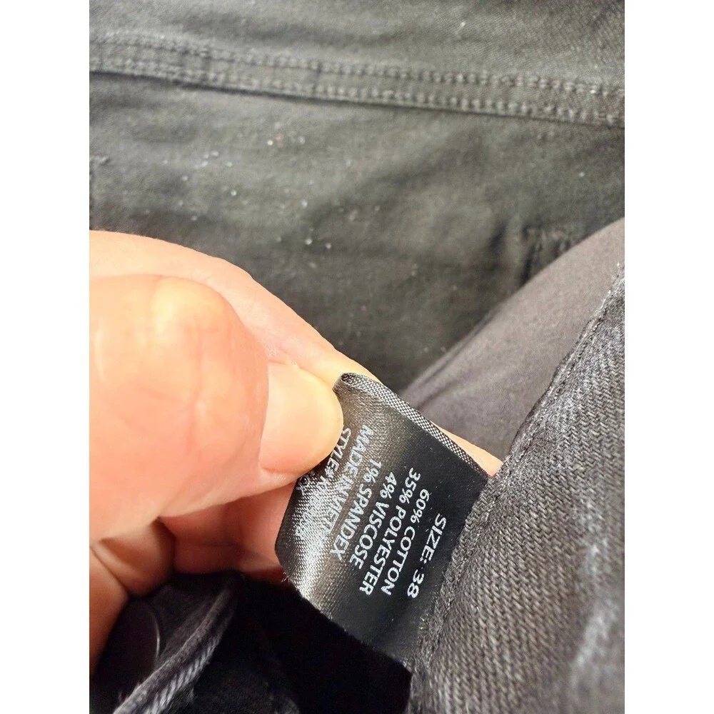 Fashion Nova  Men Distressed Skinny Jeans Black Mens 38x30 Stretch Ripped Denim